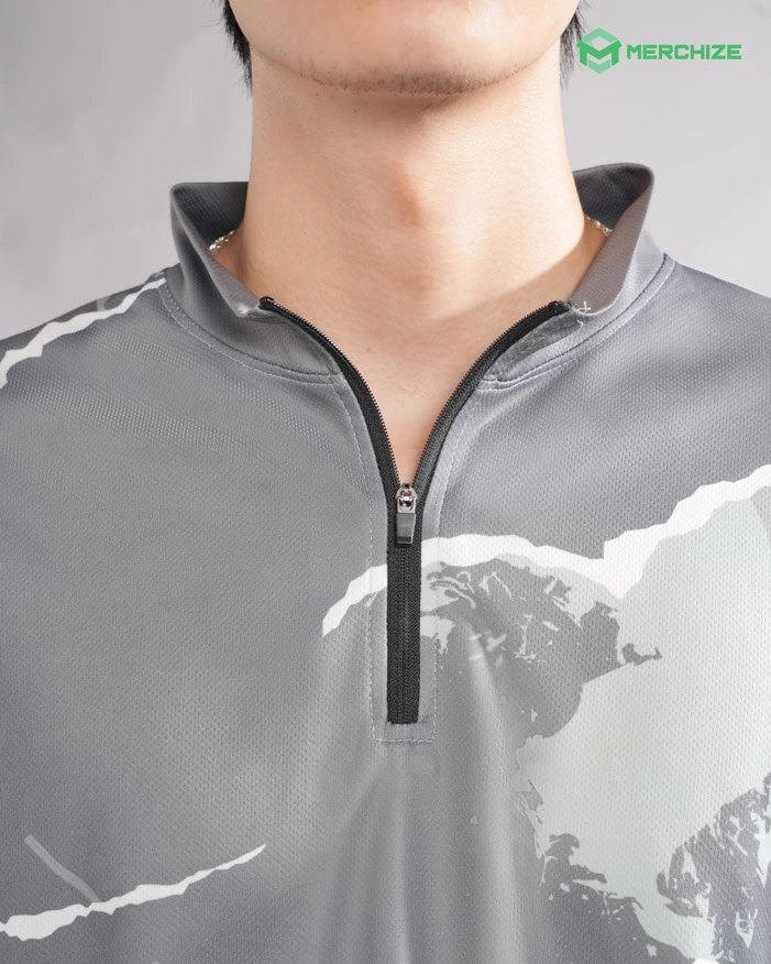 All-over Print Long Sleeve 1/4 Zip Jersey