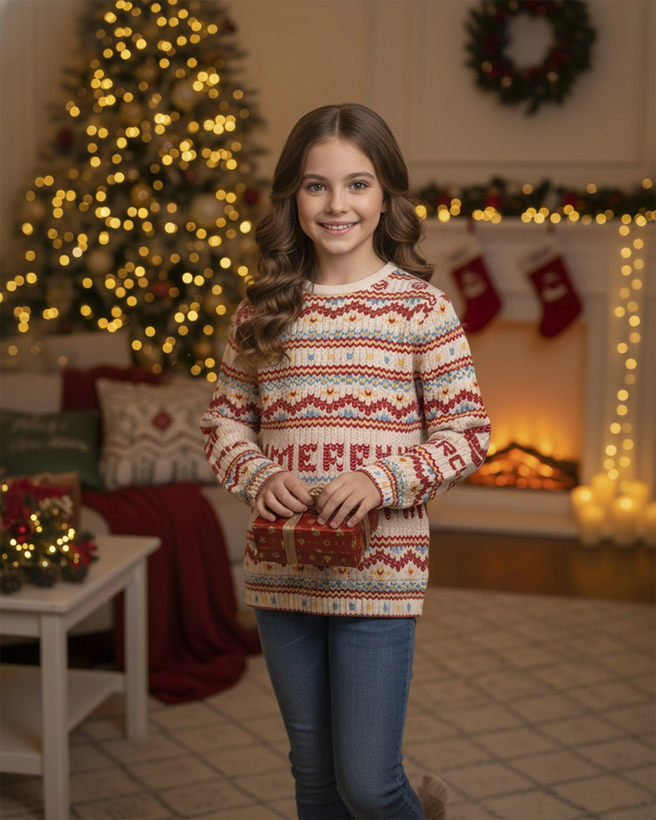 All-over Print Youth Knitted Sweater