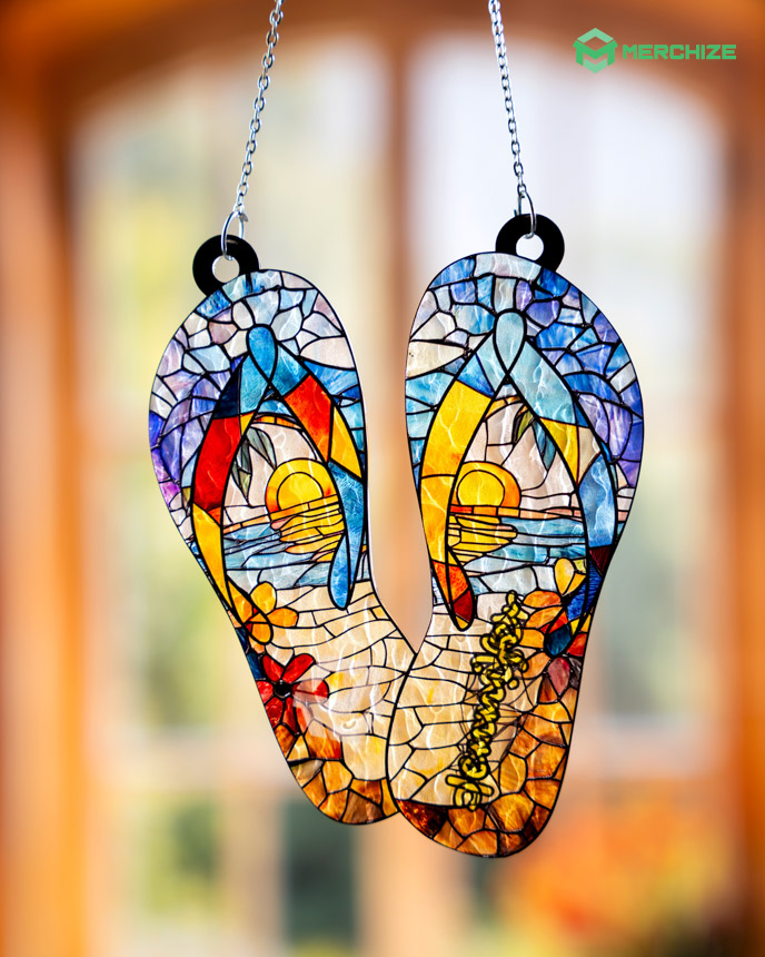 Custom Shape Wavy Acrylic Suncatcher Ornament