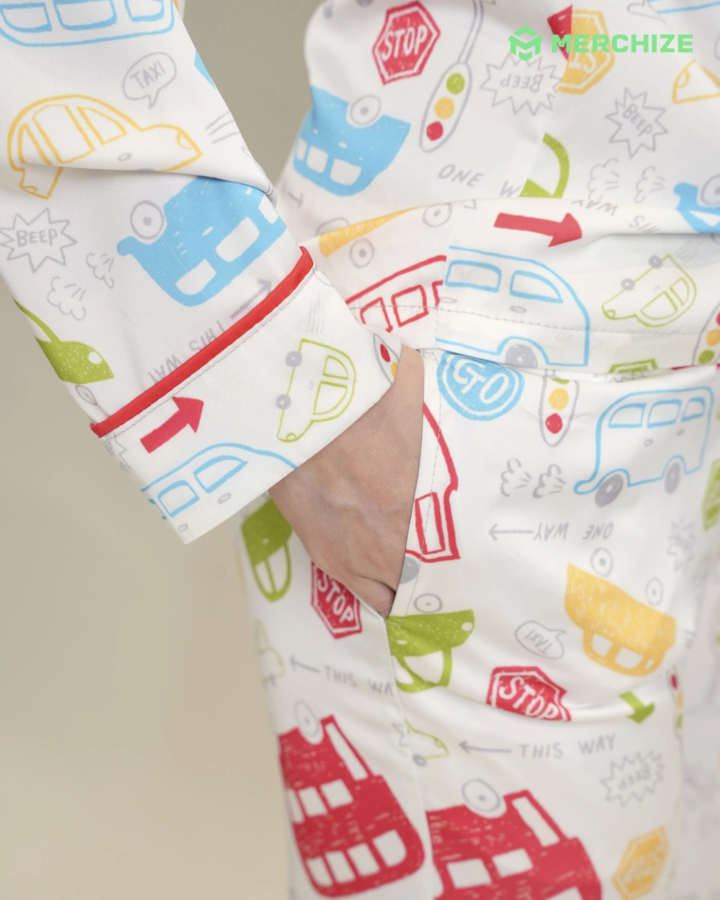 All-over Print Kid Satin Pajamas Set