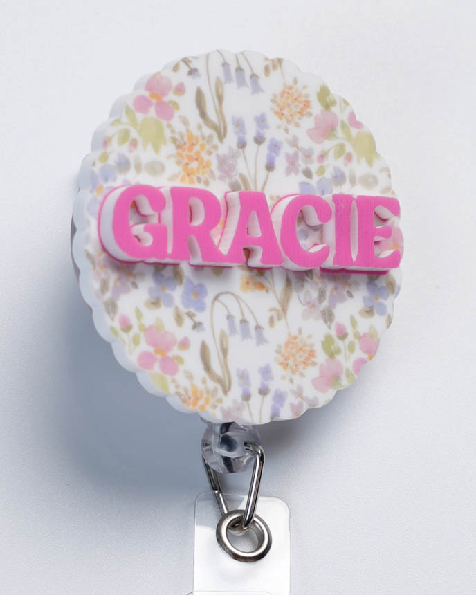 Custom Shape 2-Layer White Acrylic Badge Reel