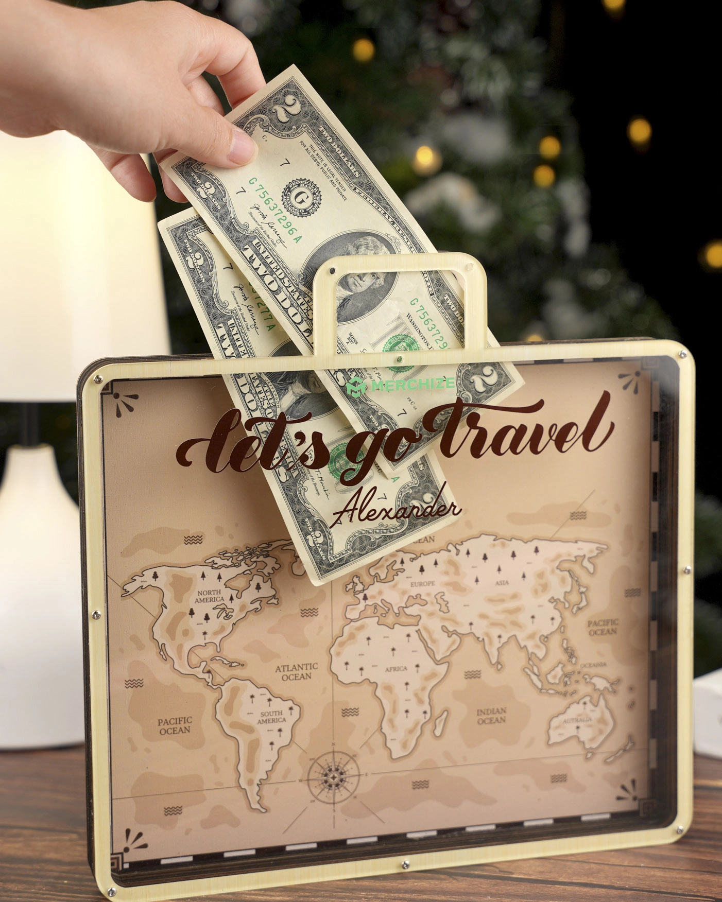 Custom Shape Wood And Acrylic Piggy Bank