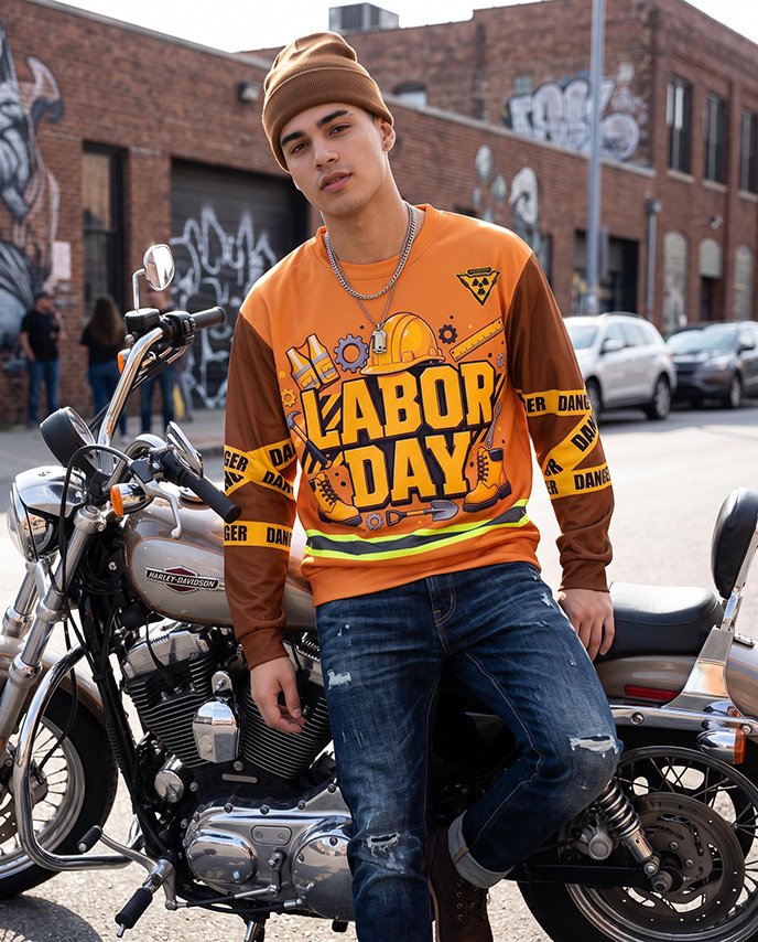 All-over Print Reflective Sweatshirt (Lightweight)