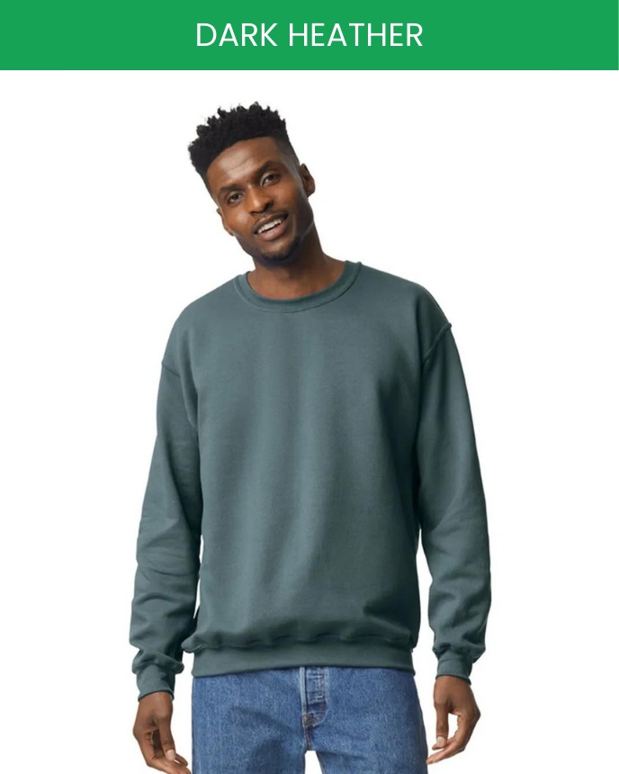 Gildan 18000 Heavy Blend Crewneck Sweatshirt - Dark Heather