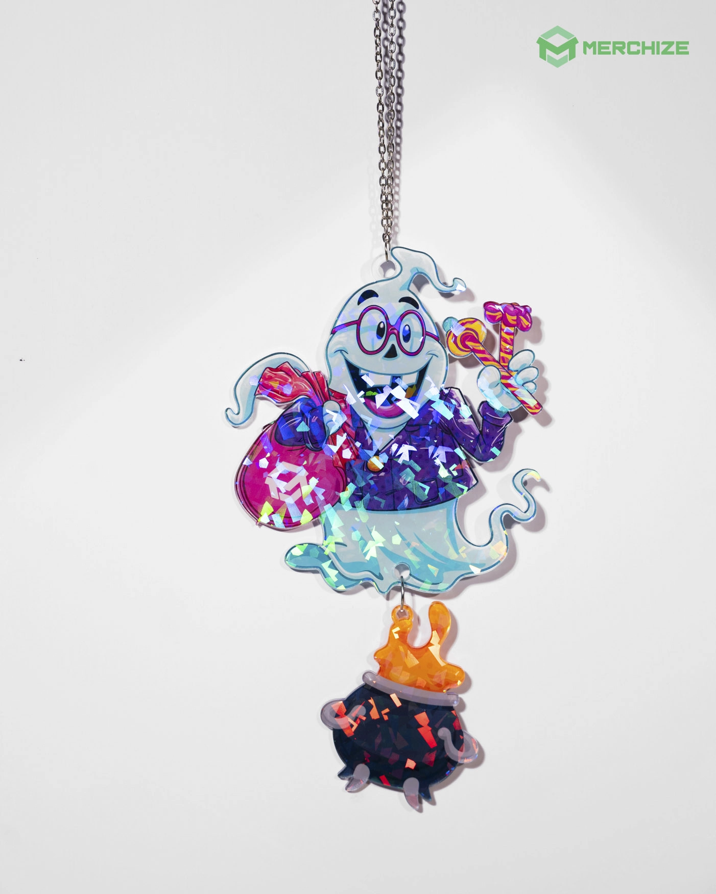  Custom Shape Acrylic Hologram Ornament With Charm 