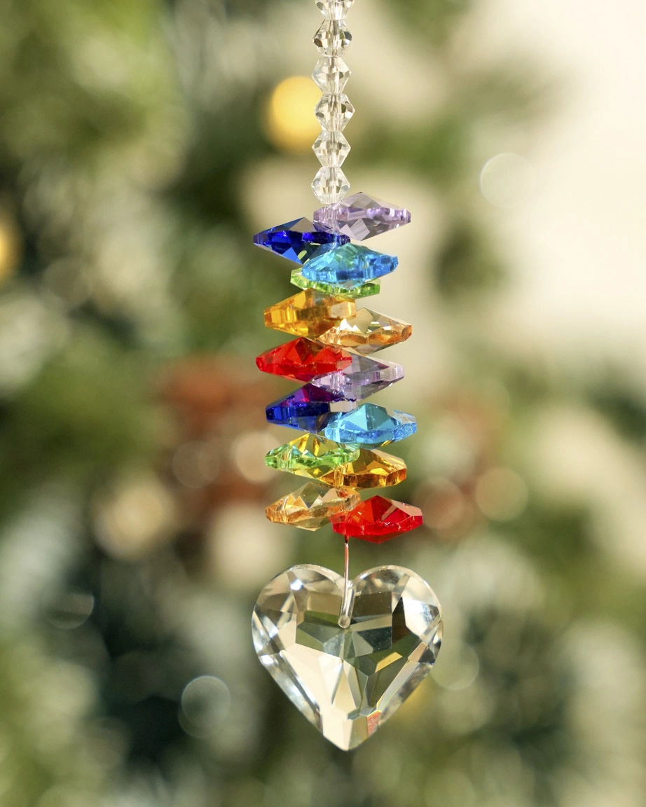 Glass Ornament With Crystal Charm