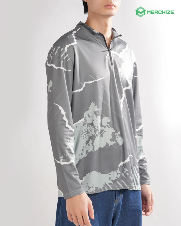 All-over Print Long Sleeve 1/4 Zip Jersey