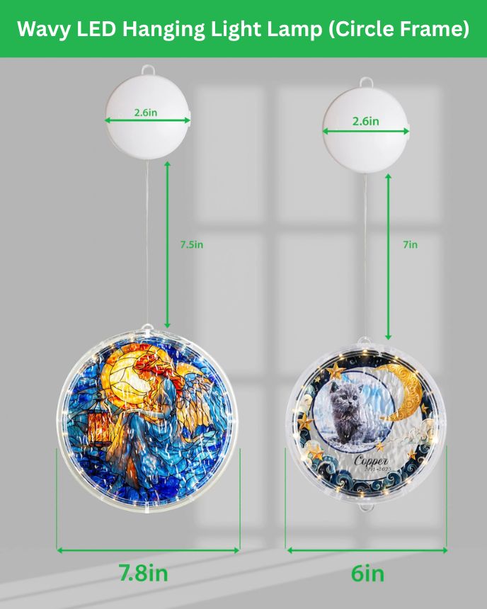Wavy Acrylic LED Hanging Light Lamp (Circle Frame)