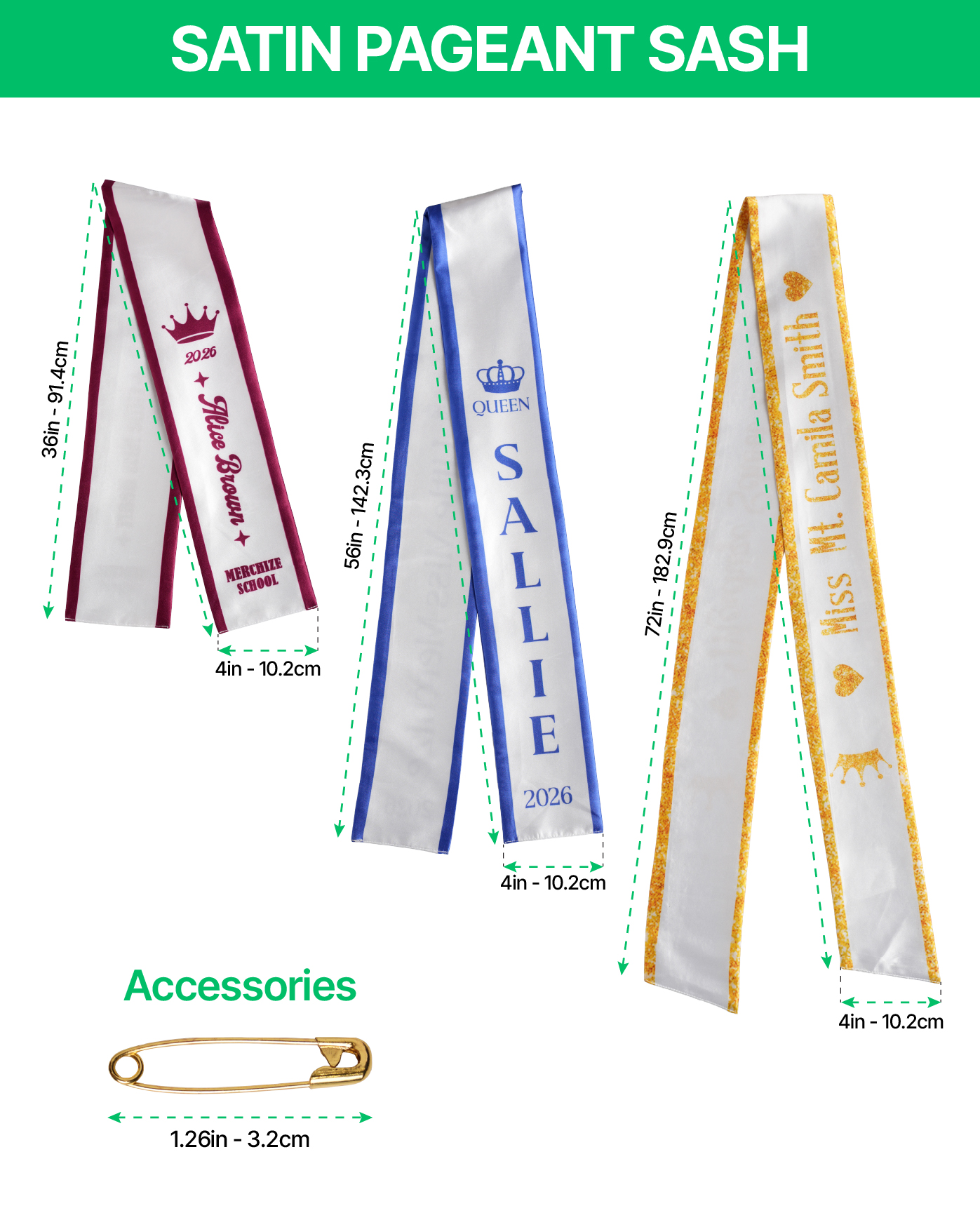 Satin Pageant Sash