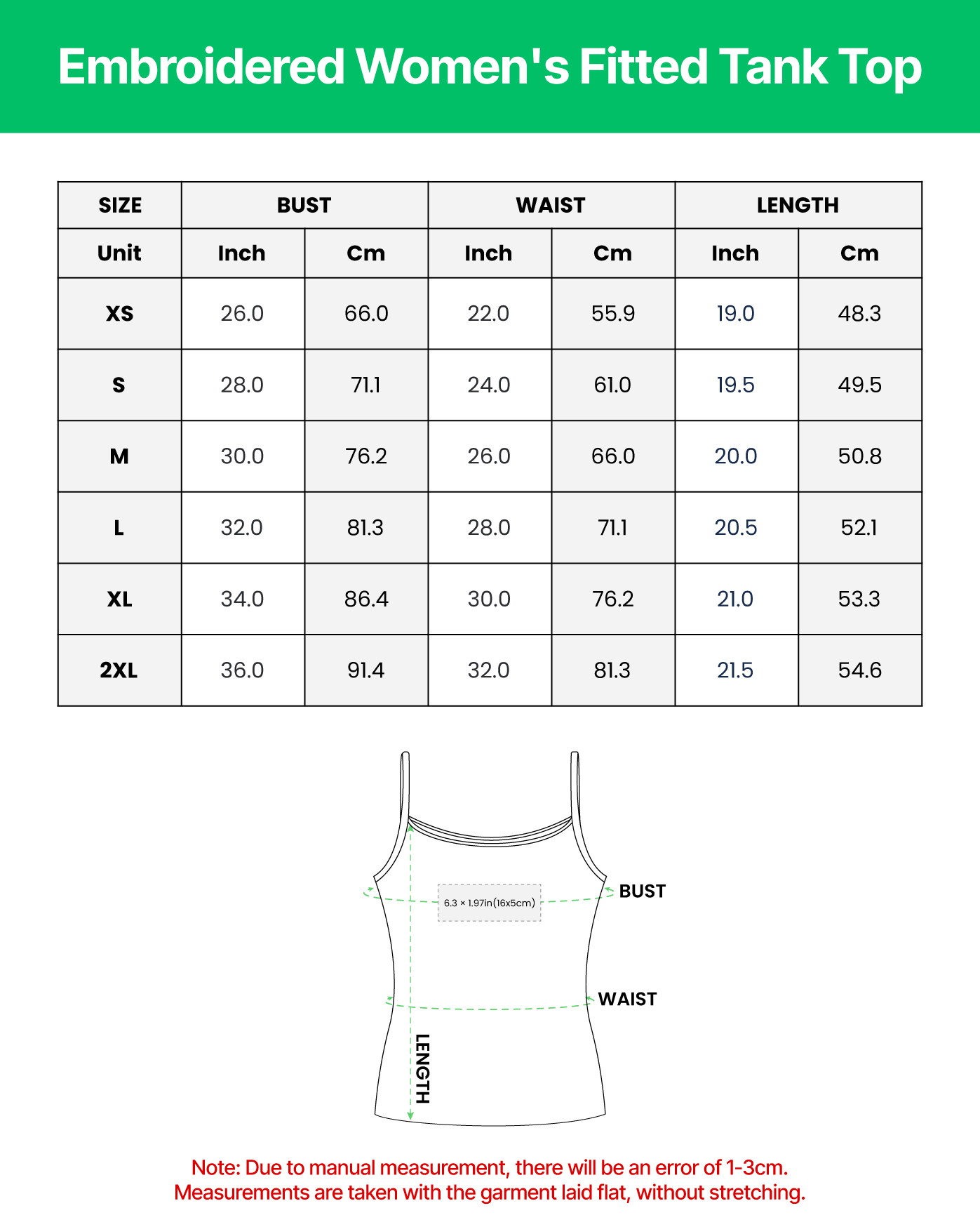 Embroidered Women's Fitted Tank Top