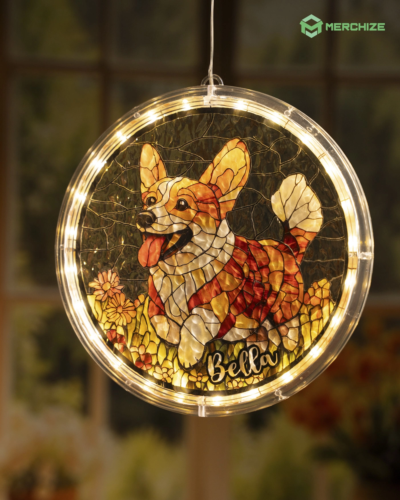 Wavy Acrylic LED Hanging Light Lamp (Circle Frame)