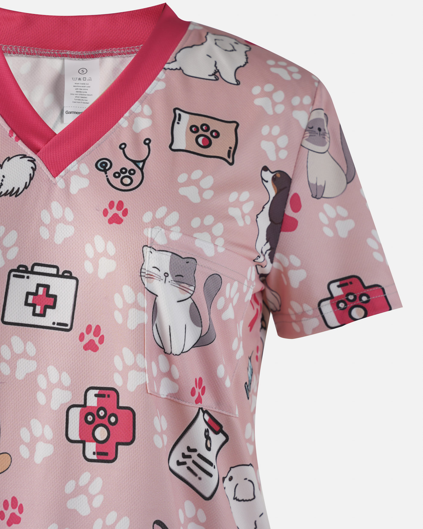 All-over Print Women's Medical Scrub Top