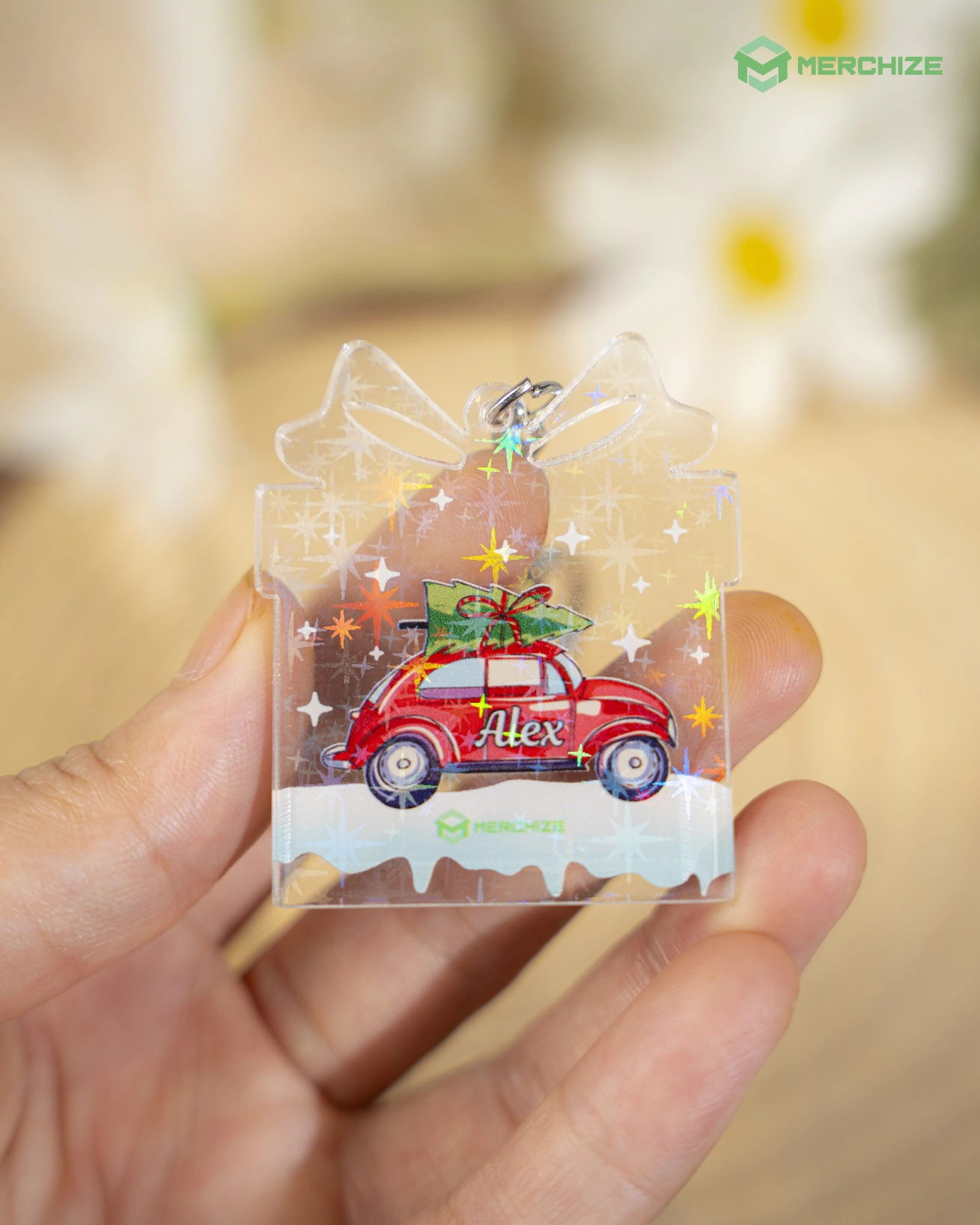 Custom Shape Acrylic Hologram Keychain