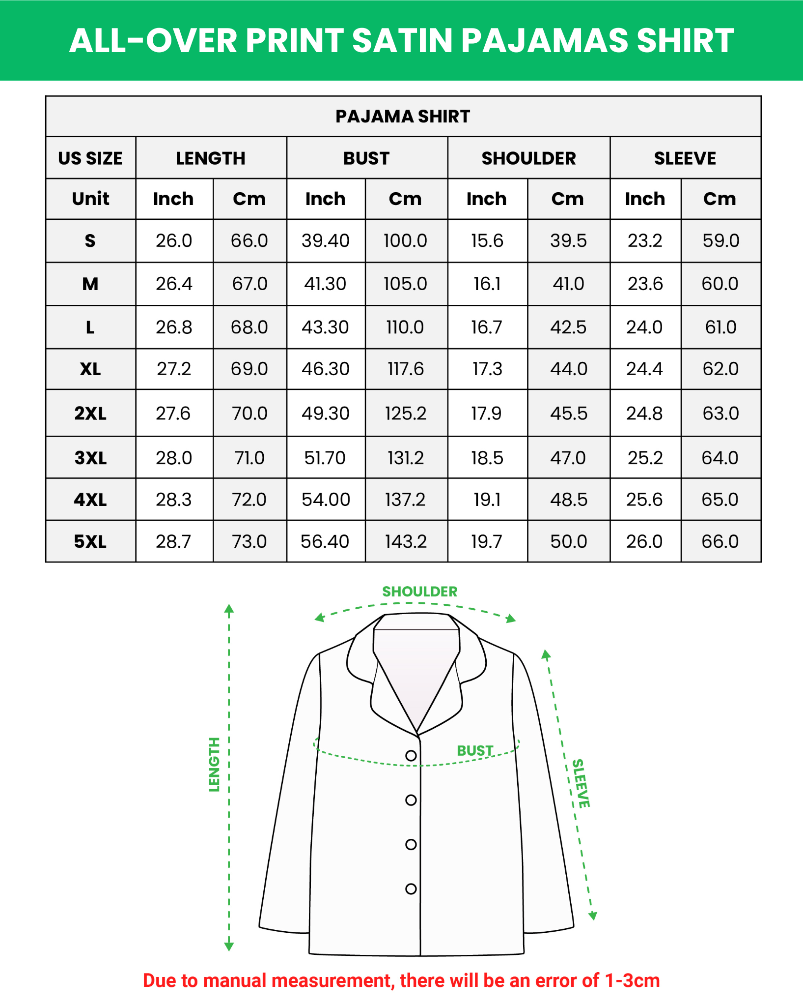 All-over Print Satin Long-Sleeve Pajama Shirt