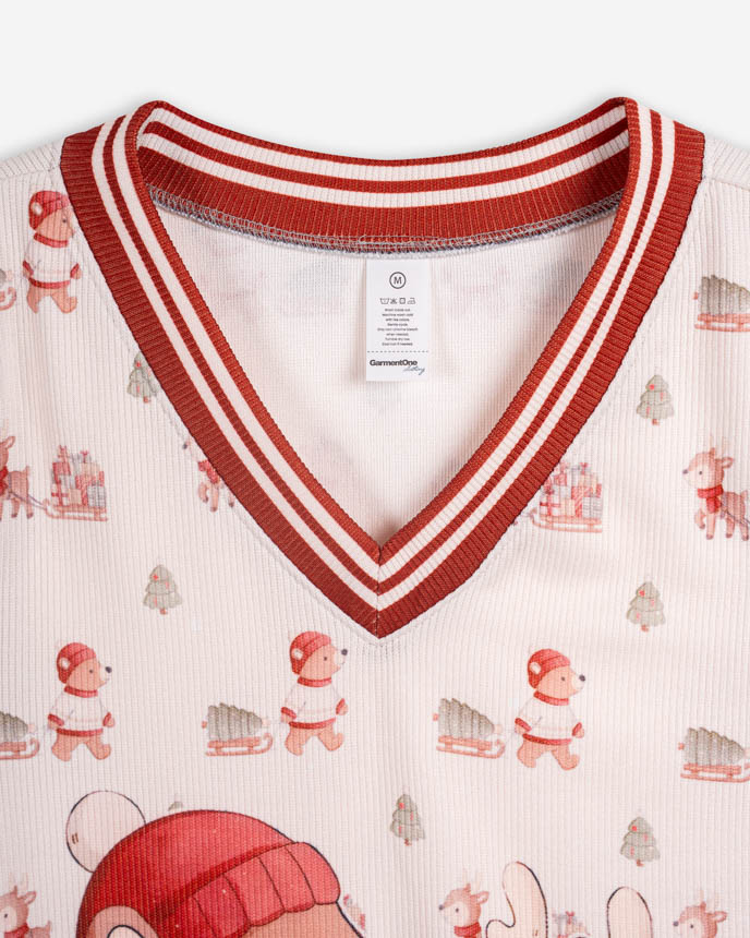 All-over Print Knitted V-Neck Vest