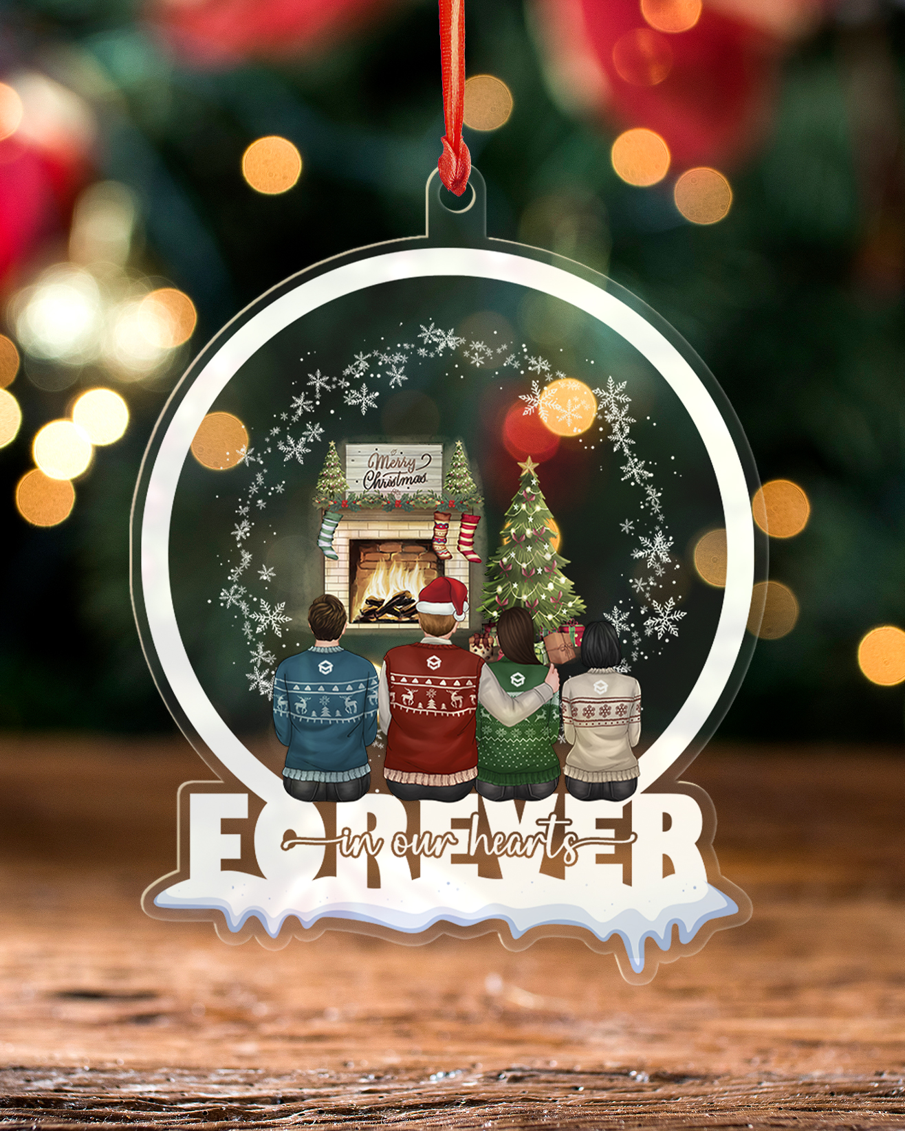 Custom Shape Clear 1-side Printed Acrylic Ornament (Made in US)