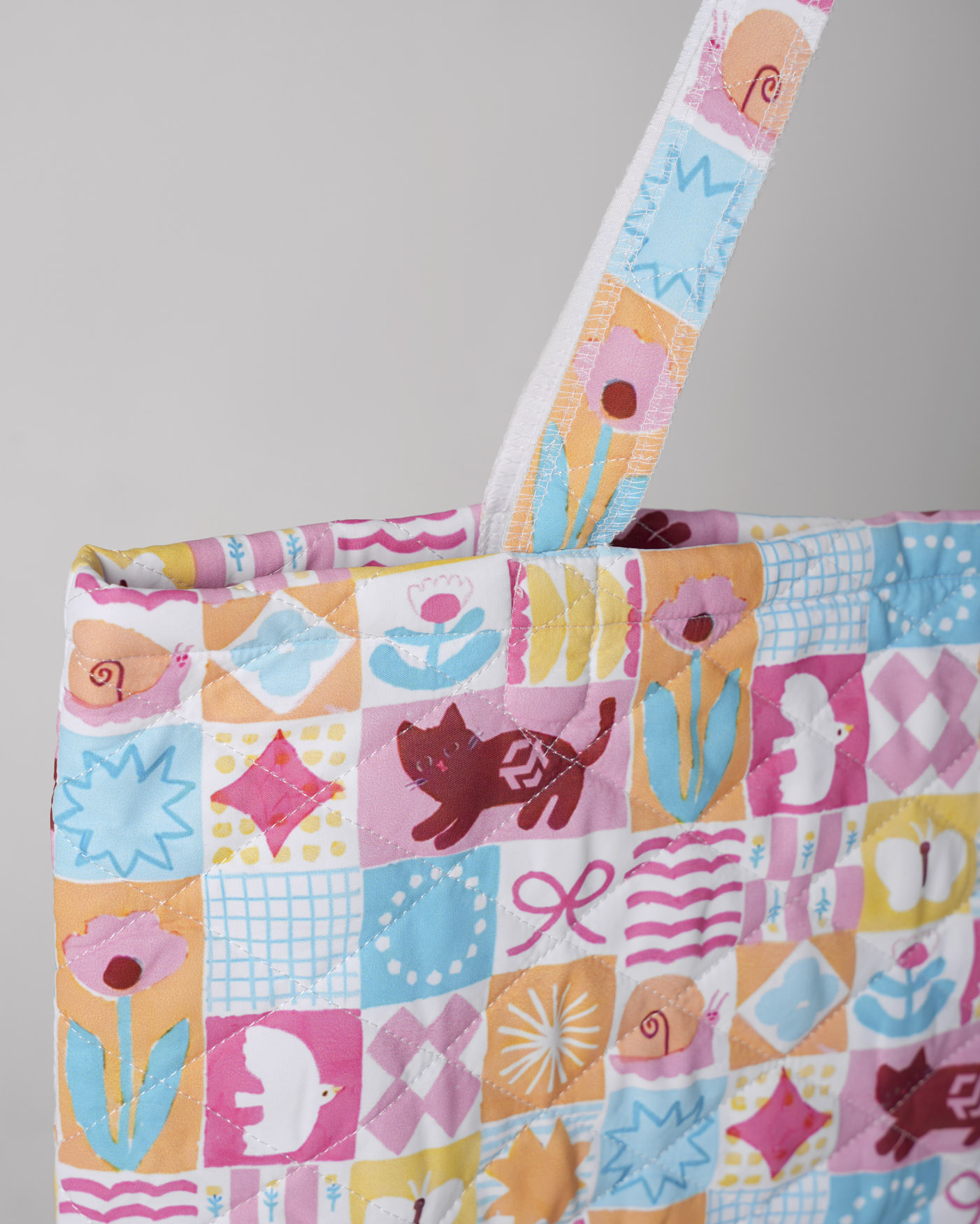 All-over Print Quilted Tote Bag