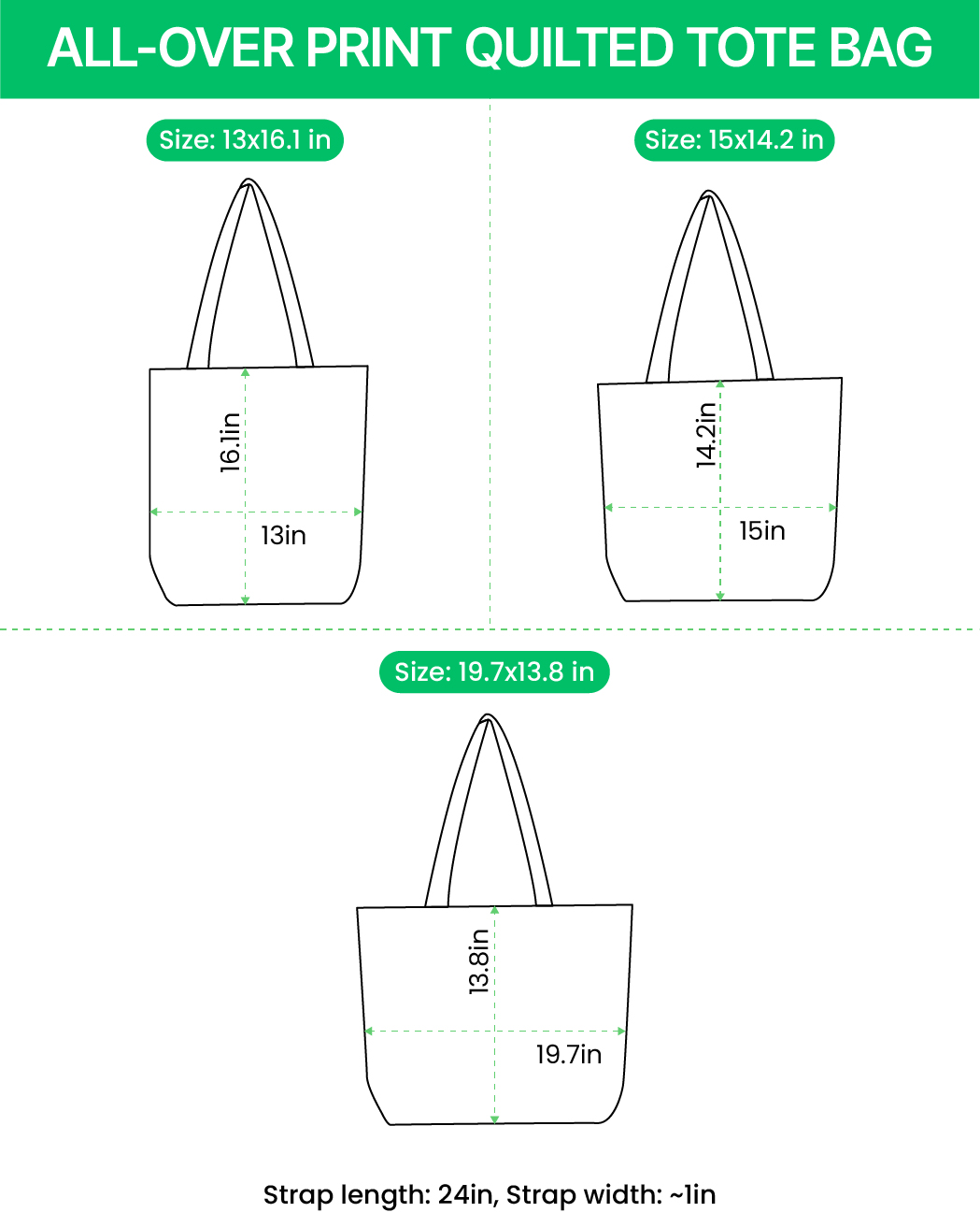 All-over Print Quilted Tote Bag