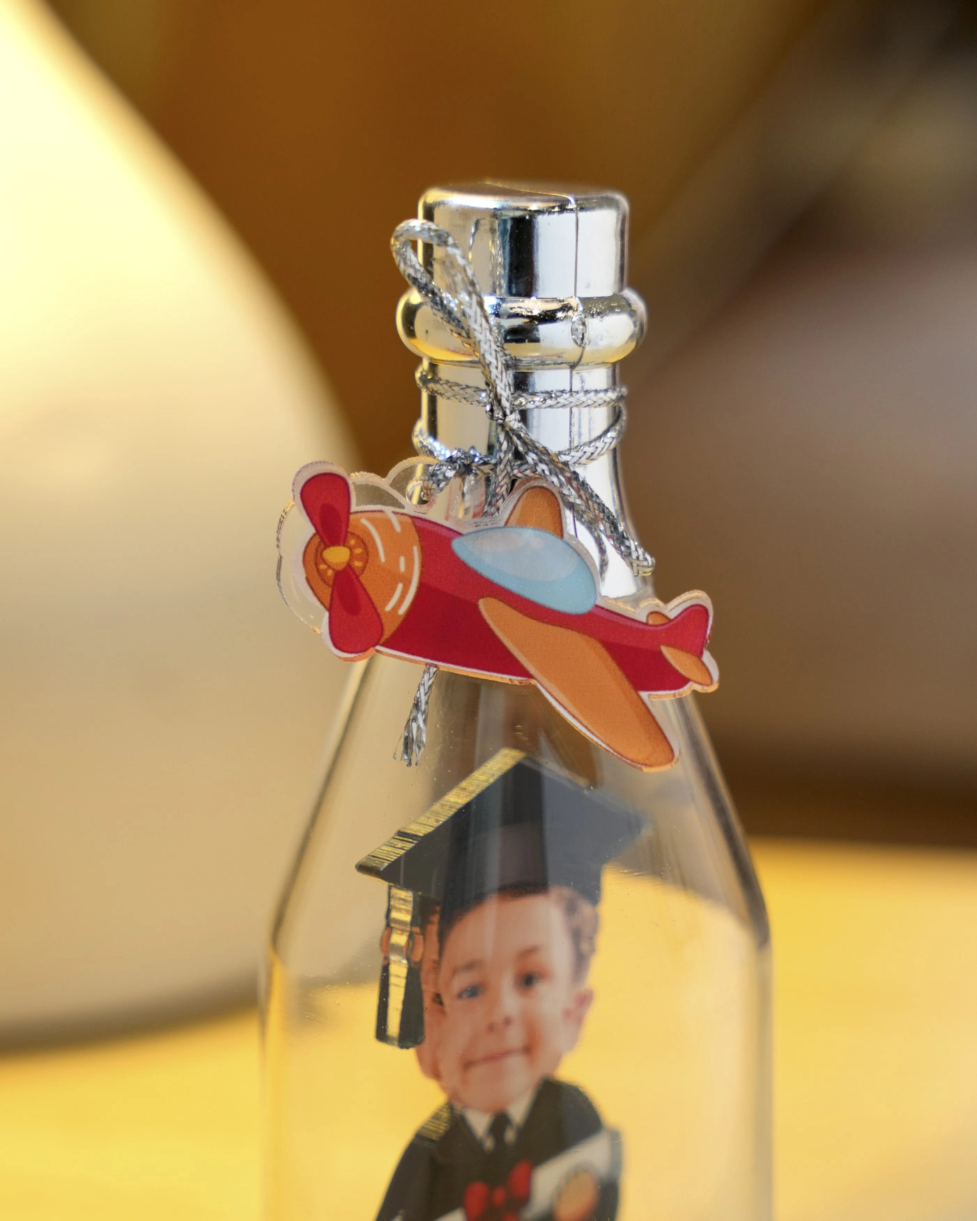  Bottle with Custom Shape Acrylic Standee and Tag