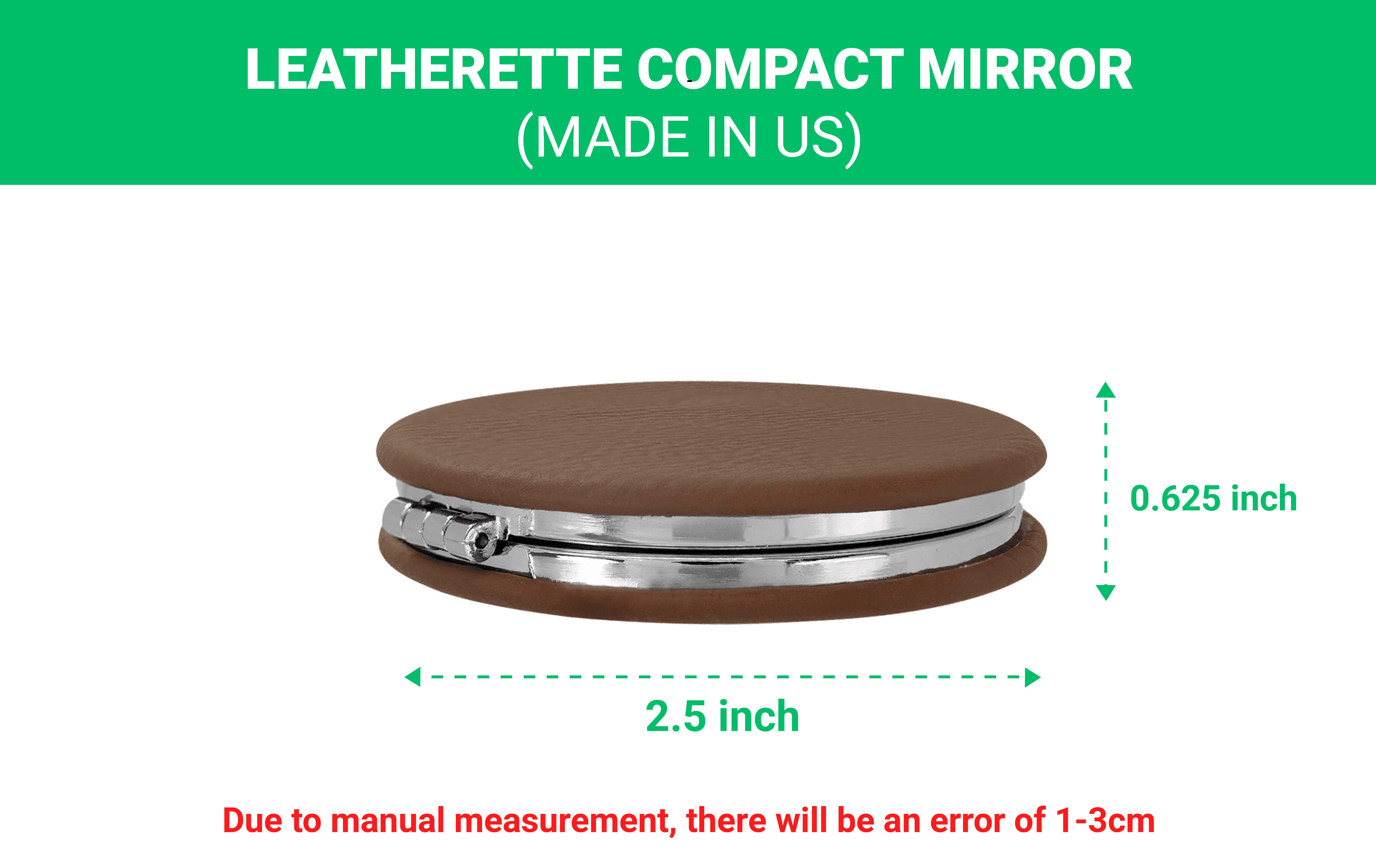 Engraved Leatherette Compact Mirror (Made in US)