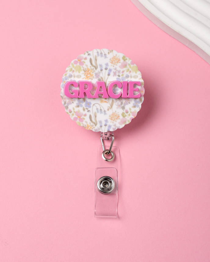 Custom Shape 2-Layer White Acrylic Badge Reel