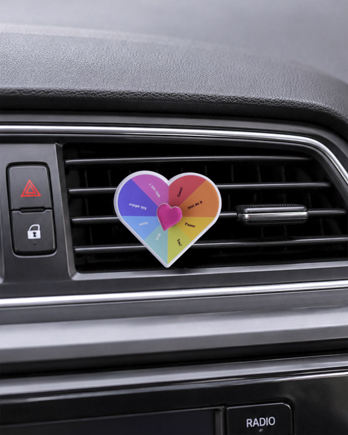 Custom Shape Acrylic Car Clip With Spinning Charm