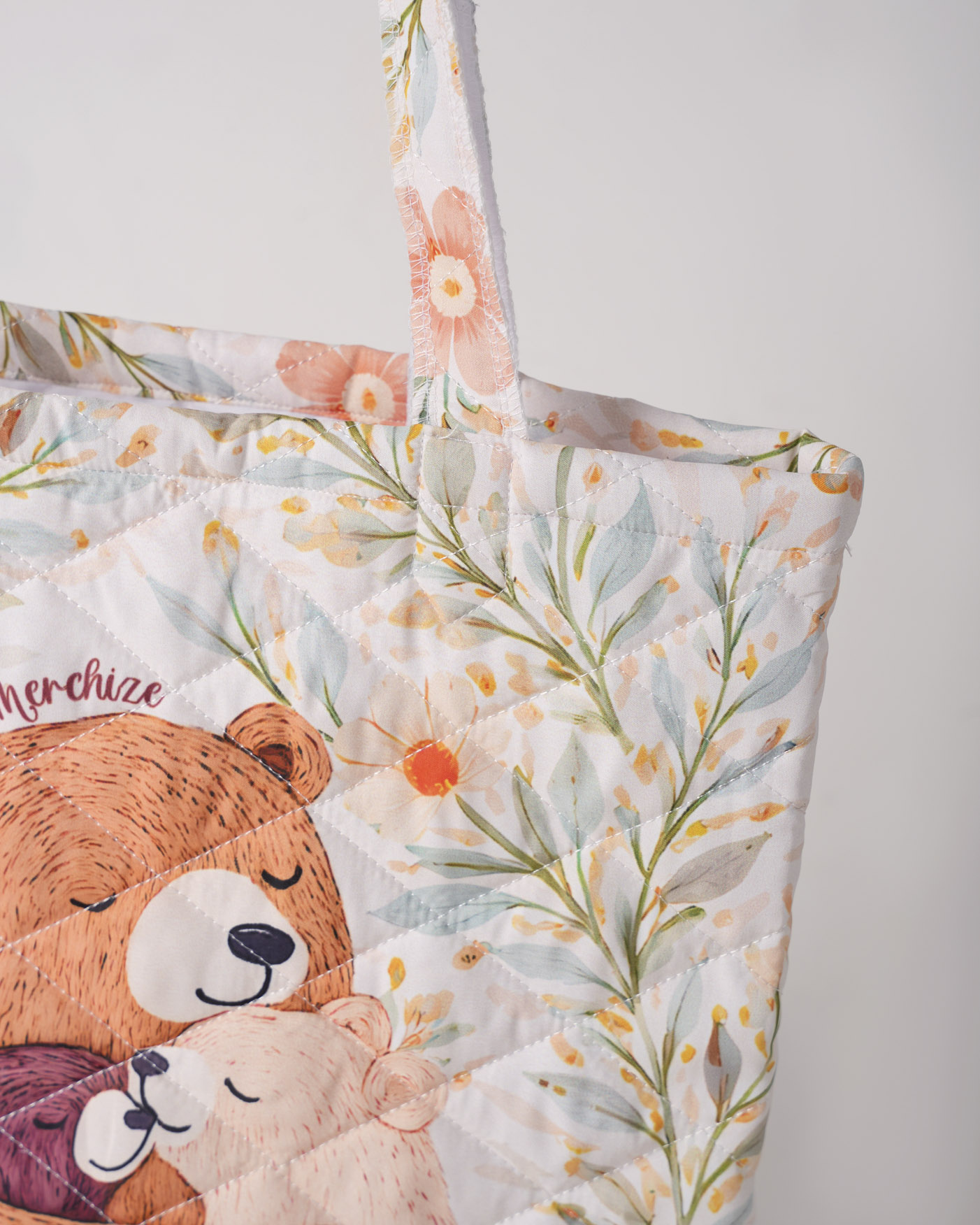 All-over Print Quilted Tote Bag