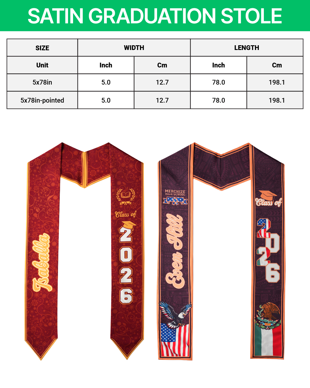 Satin Graduation Stole