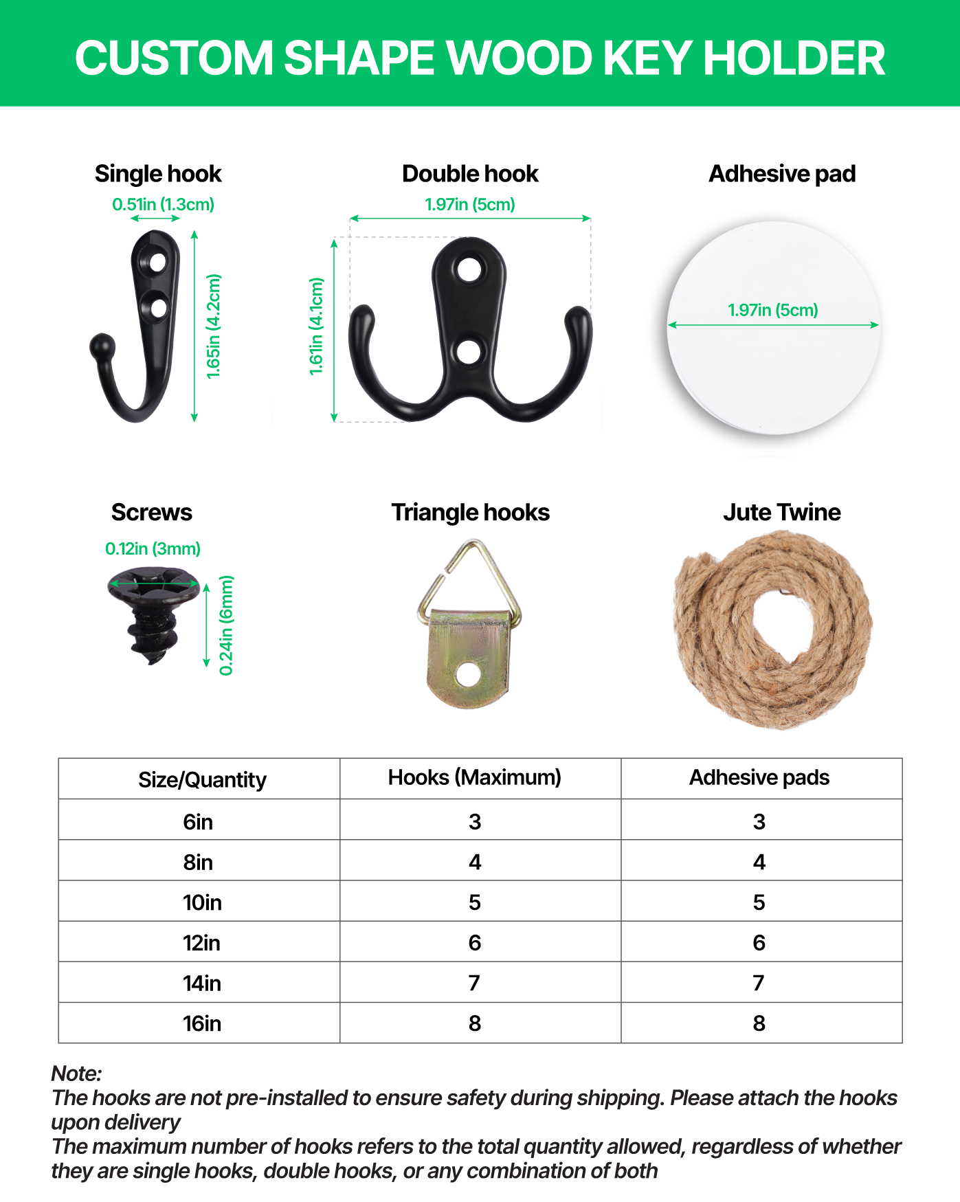 Custom Shape Wood Key Holder