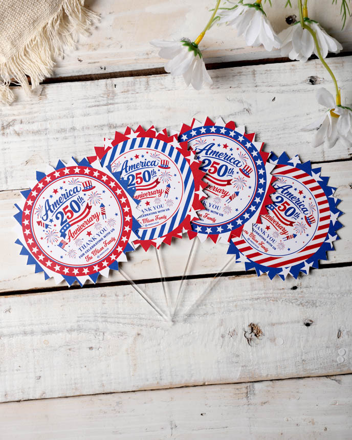 Custom Shape Paper Cupcake Topper