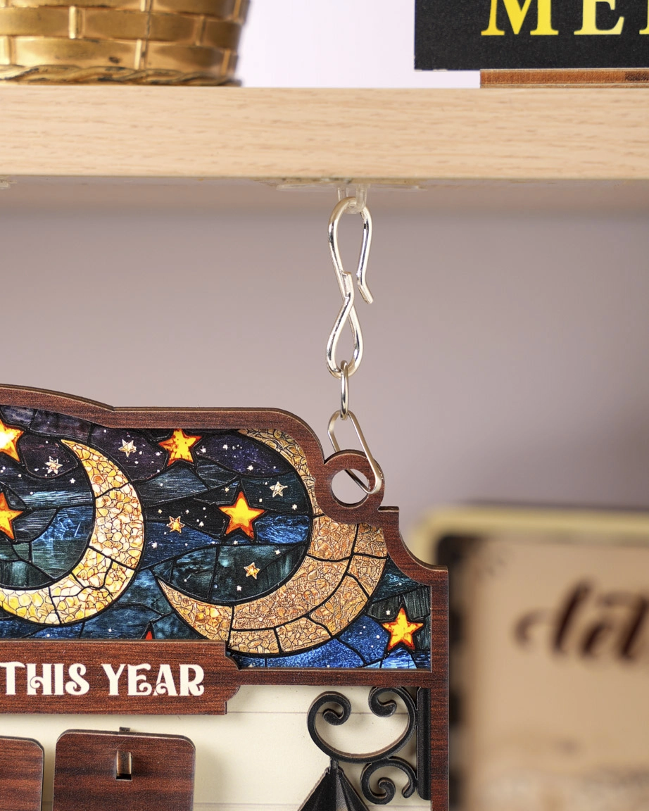 Custom Shape Wood Bookshelf Tracker Sign