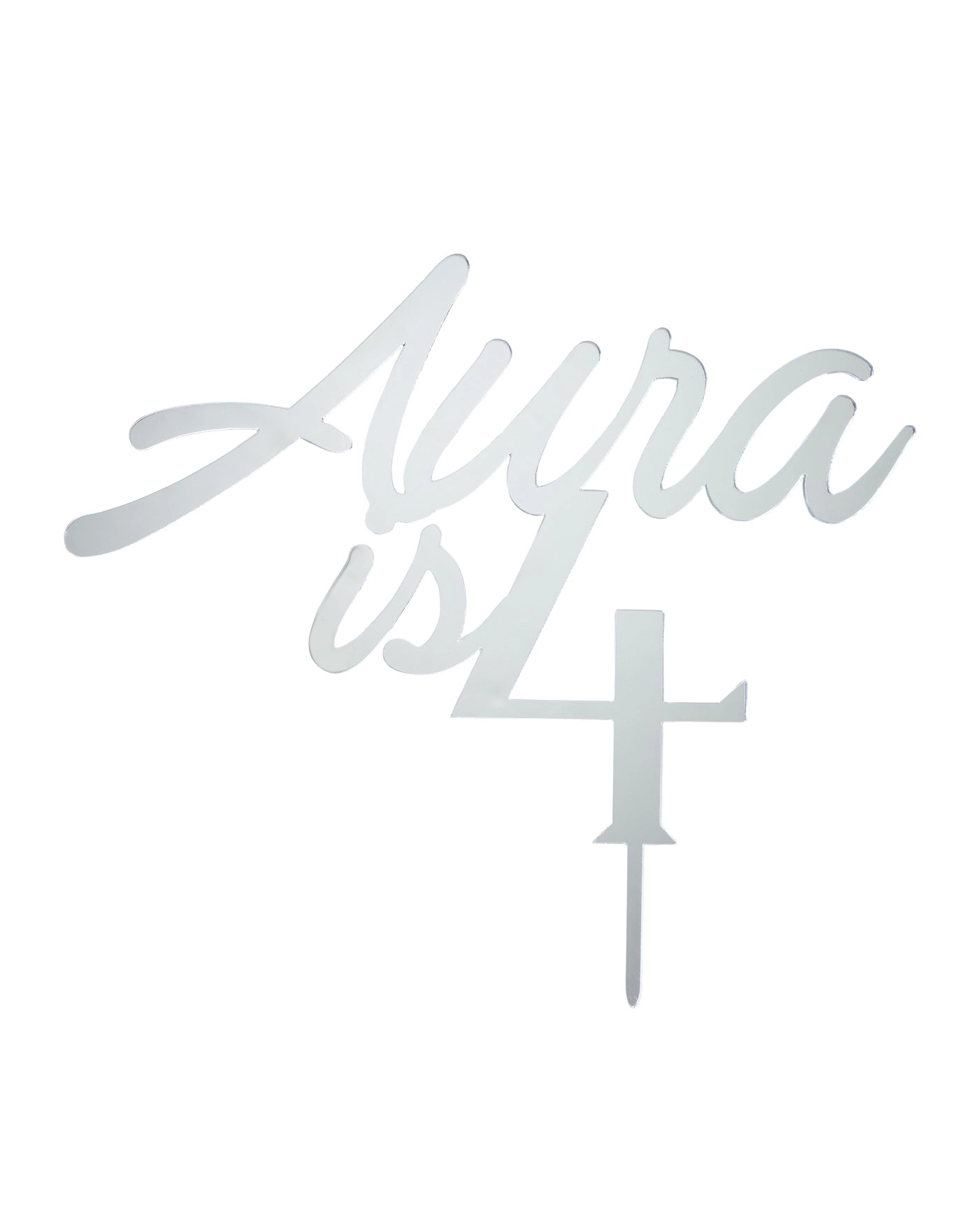 Custom Shape Acrylic Mirror Cake Topper