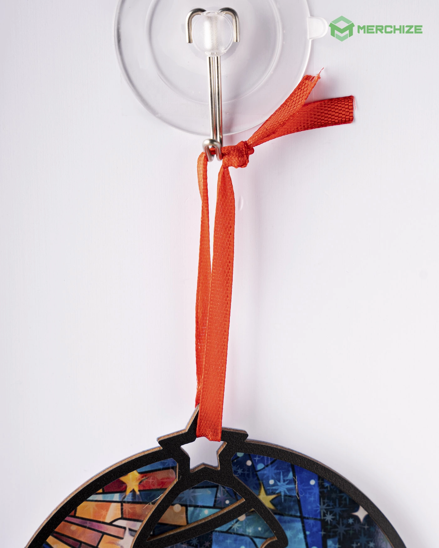 Custom Shape Wood and Hologram Acrylic  Ornament With 2 Charms