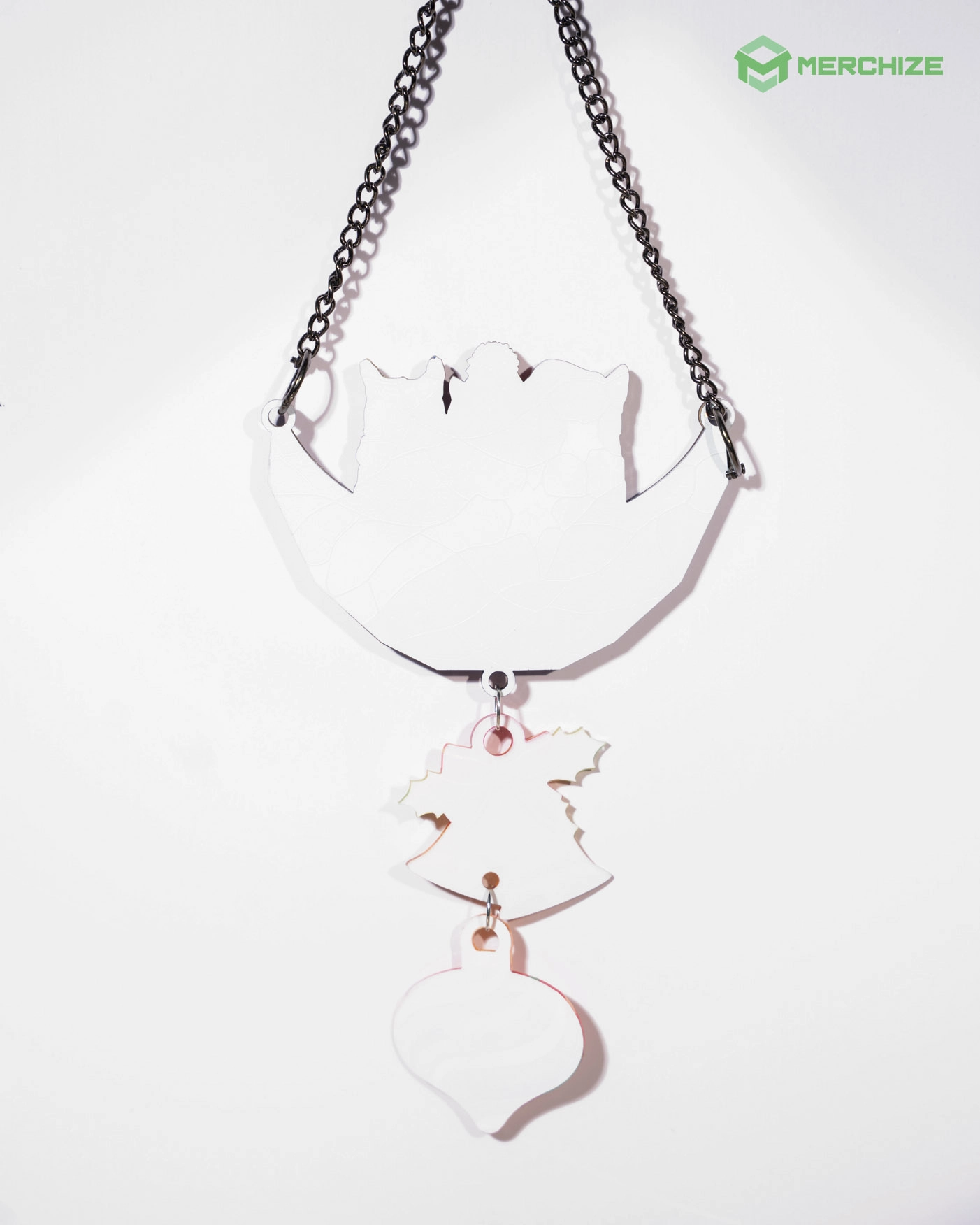 Custom Shape Wood and Hologram Acrylic  Ornament With 2 Charms