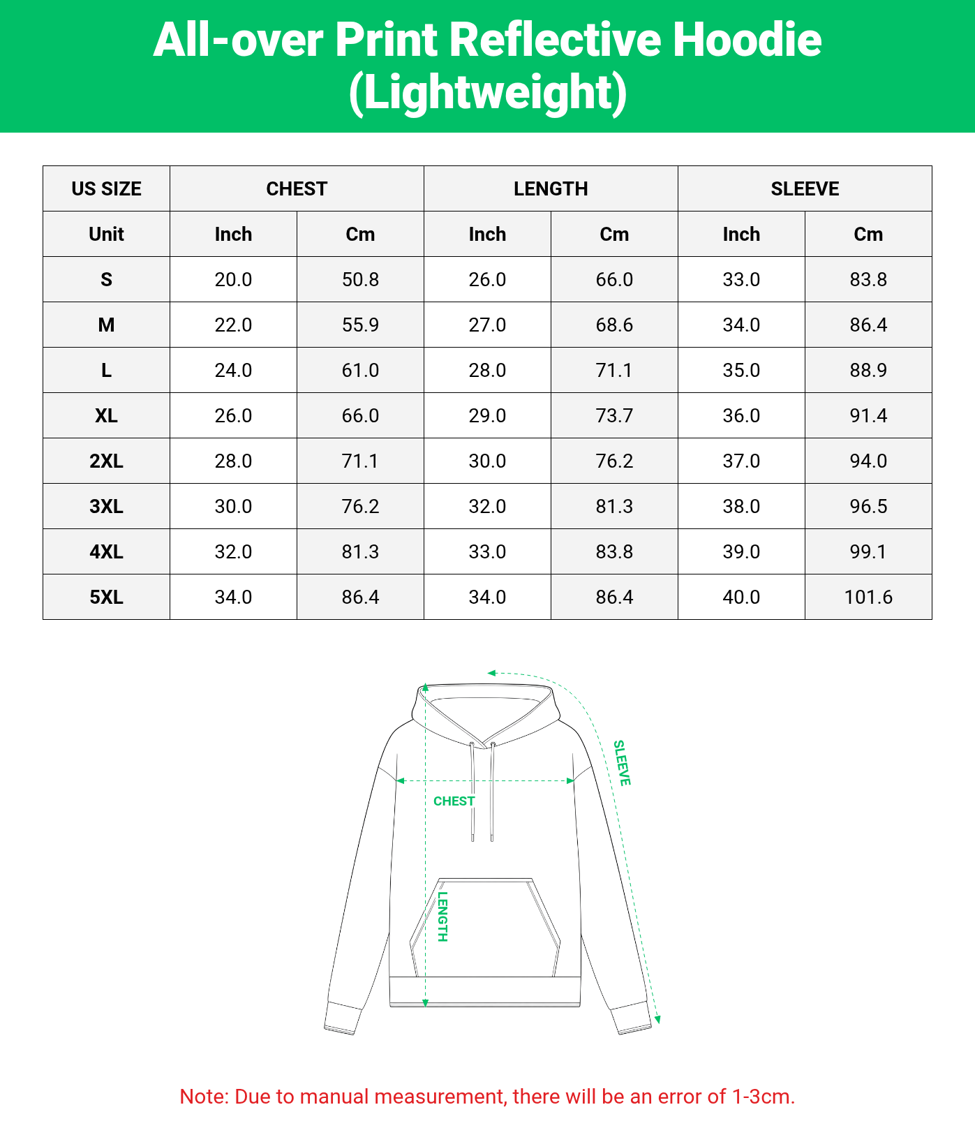 All-over Print Reflective Hoodie (Lightweight)