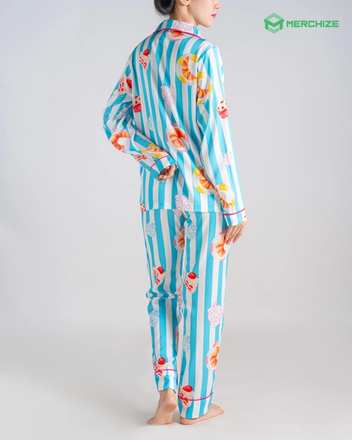 All-over Print Satin Pajamas Set