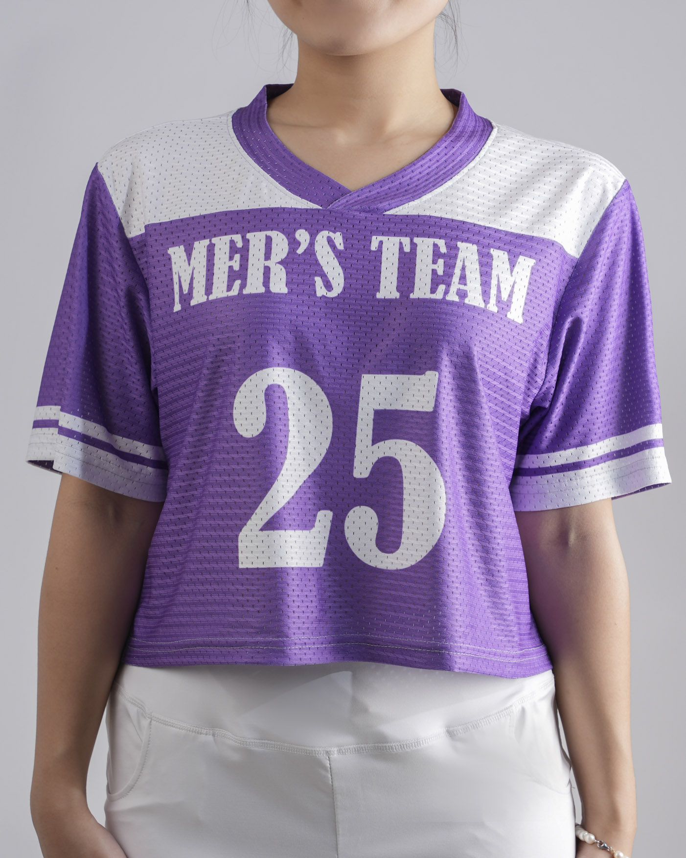 All-over Print Mesh Crop Top Football Jersey