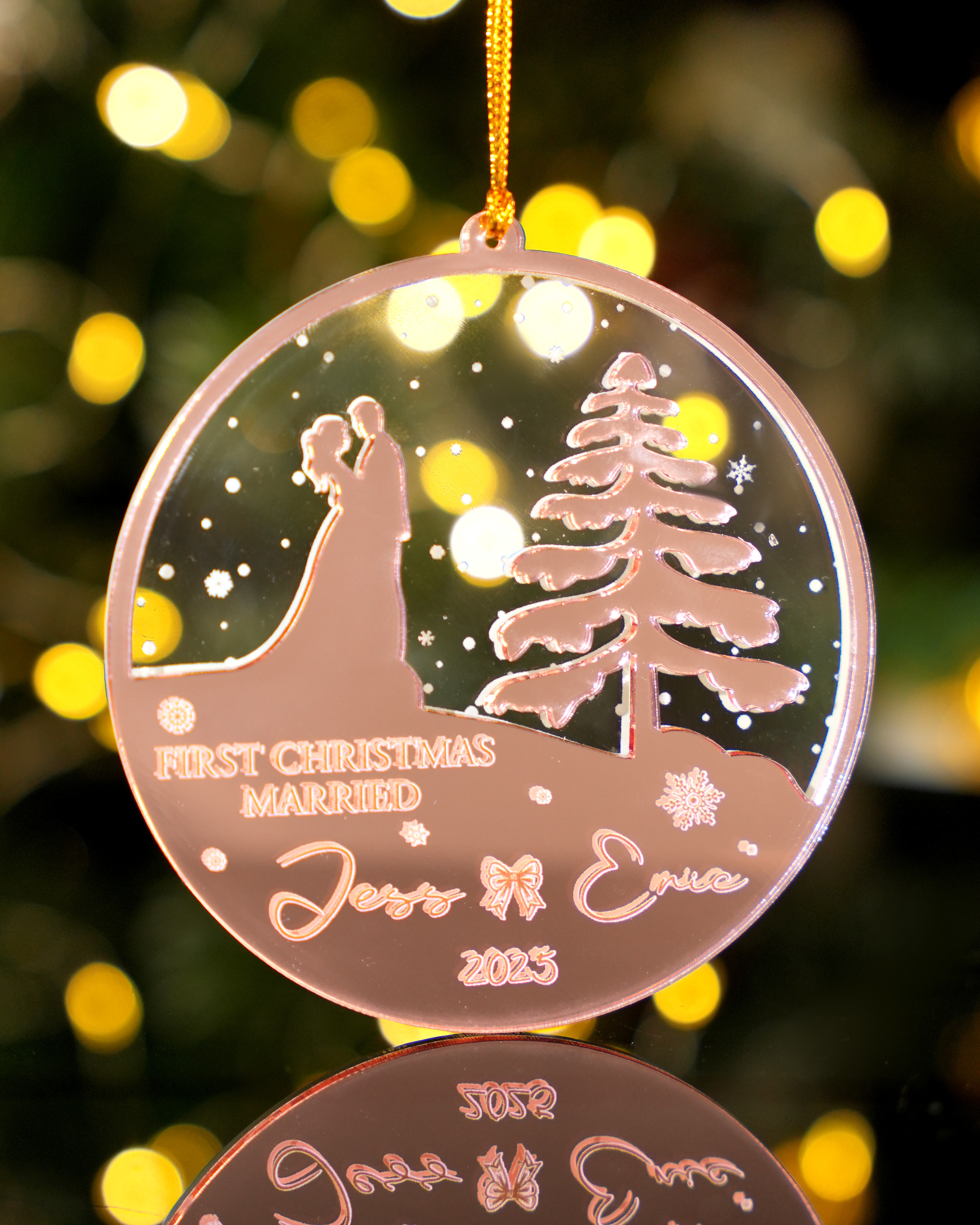 Custom Shape Layered Acrylic Mirror Ornament 