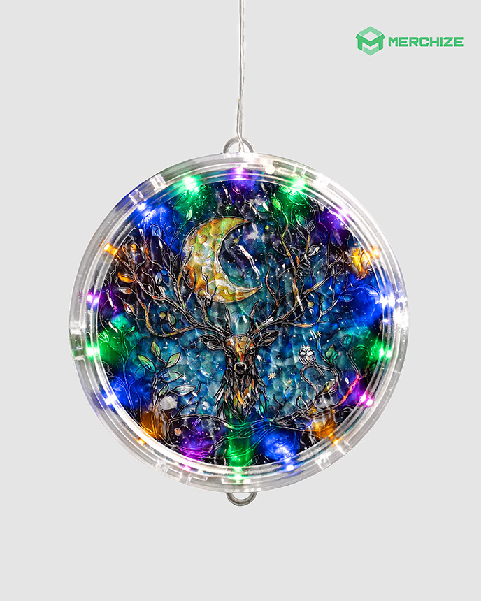 Wavy Acrylic LED Hanging Light Lamp (Circle Frame)