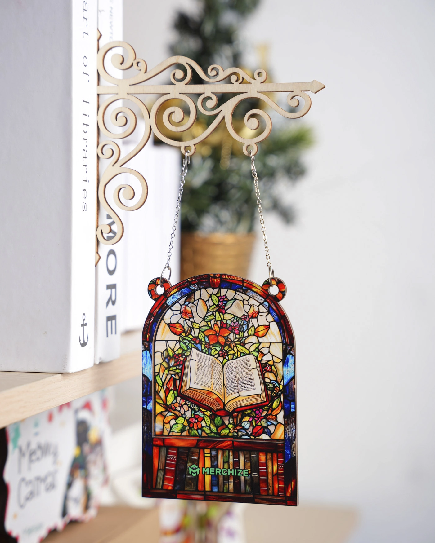 Custom Shape Suncatcher Bookshelf Sign