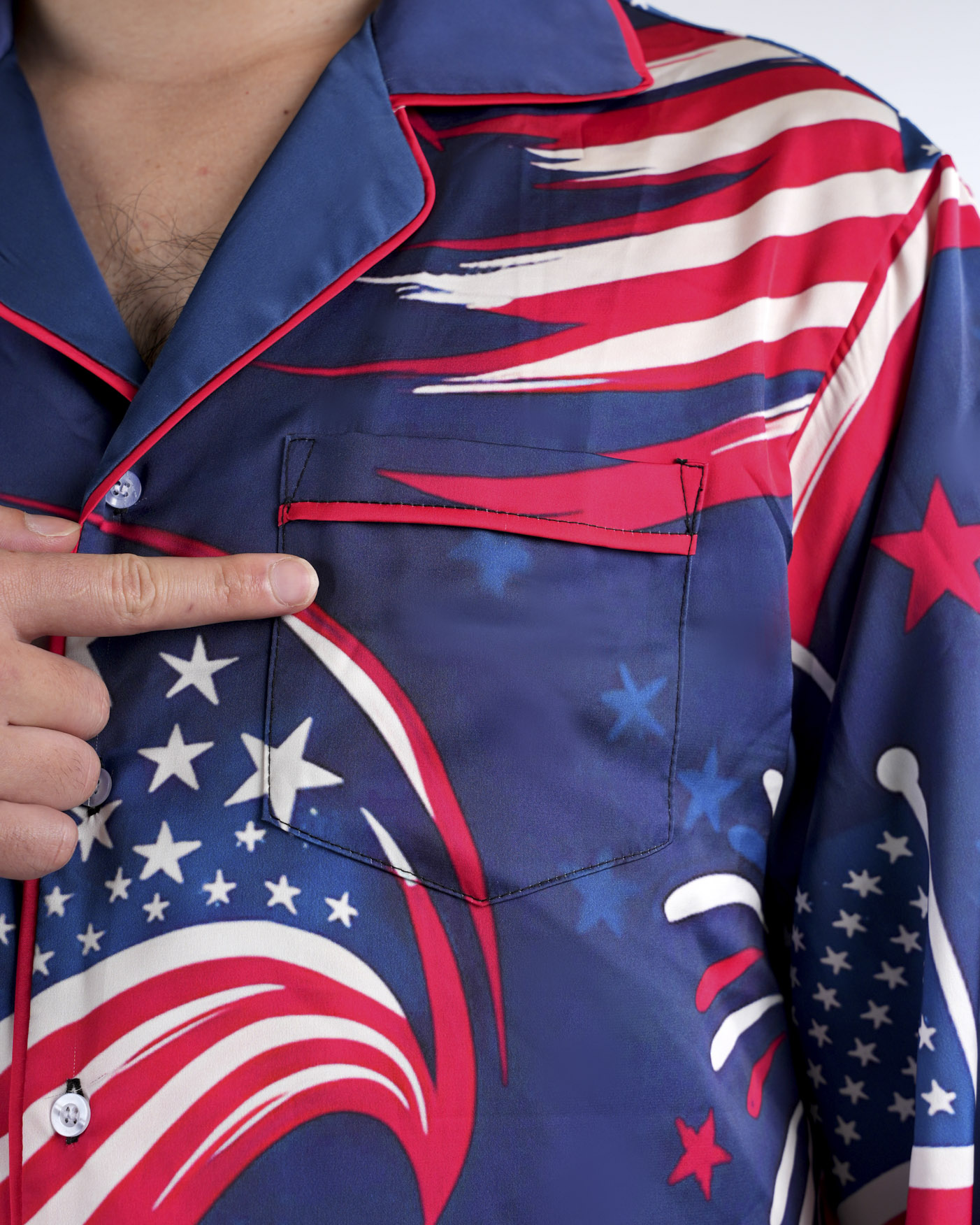 All-over Print Men's Satin Pajamas Set