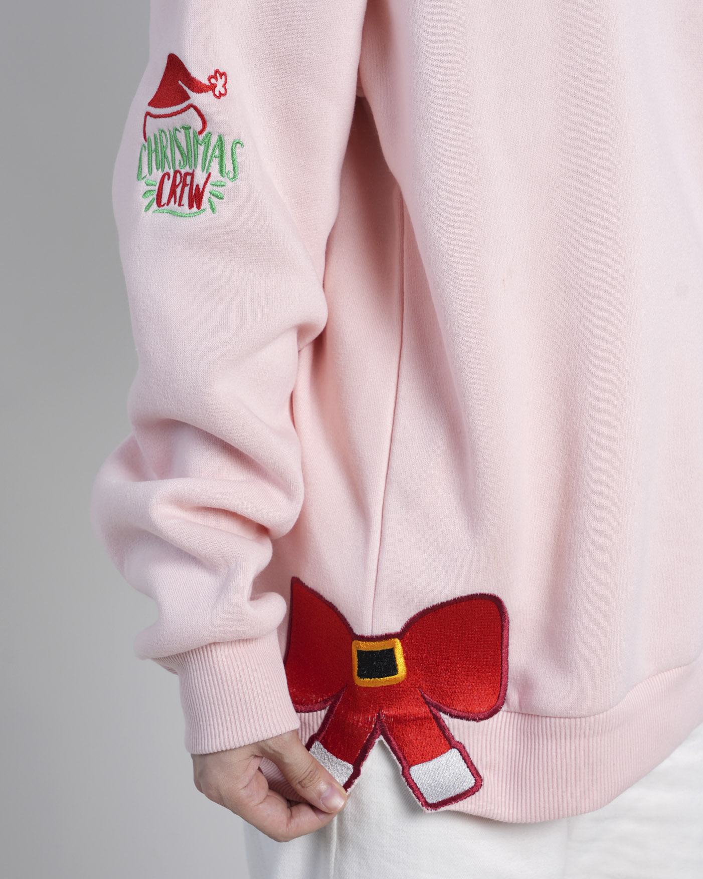 Side Bow Embroidered Sweatshirt
