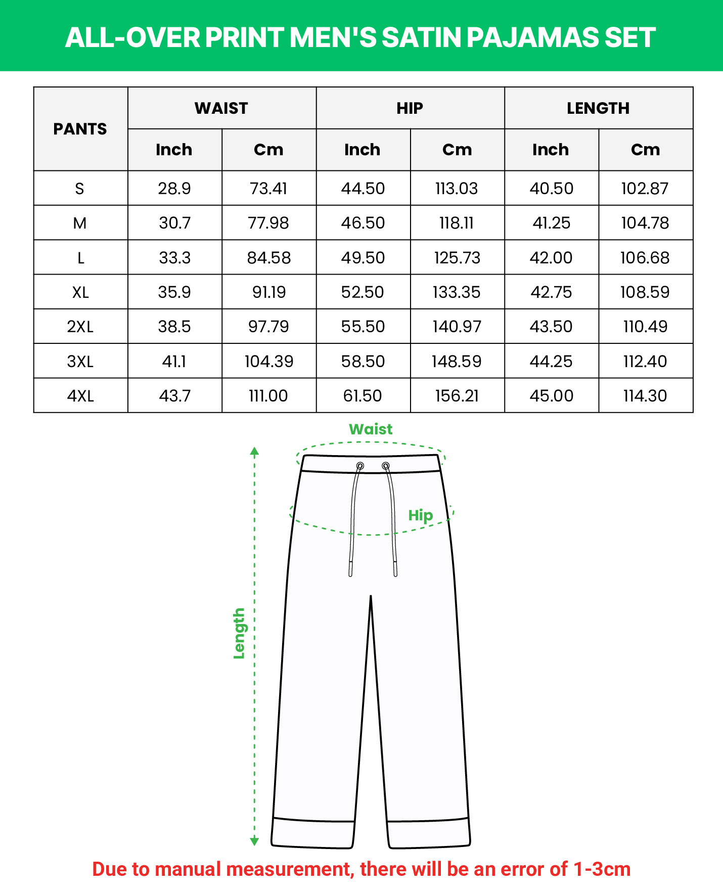 All-over Print Men's Satin Pajama Pants