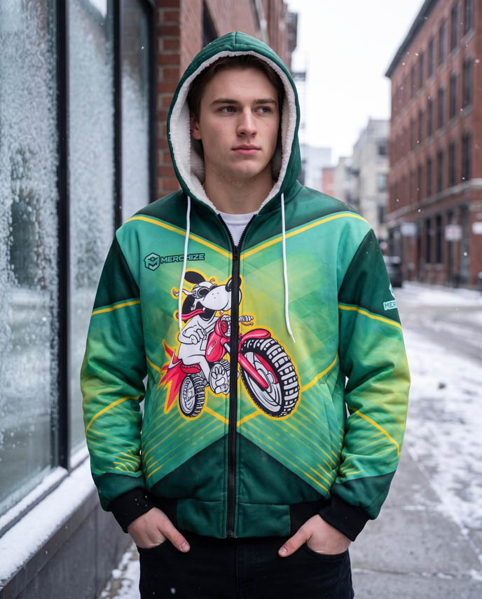 All-over Print Fleece Zip Hoodie