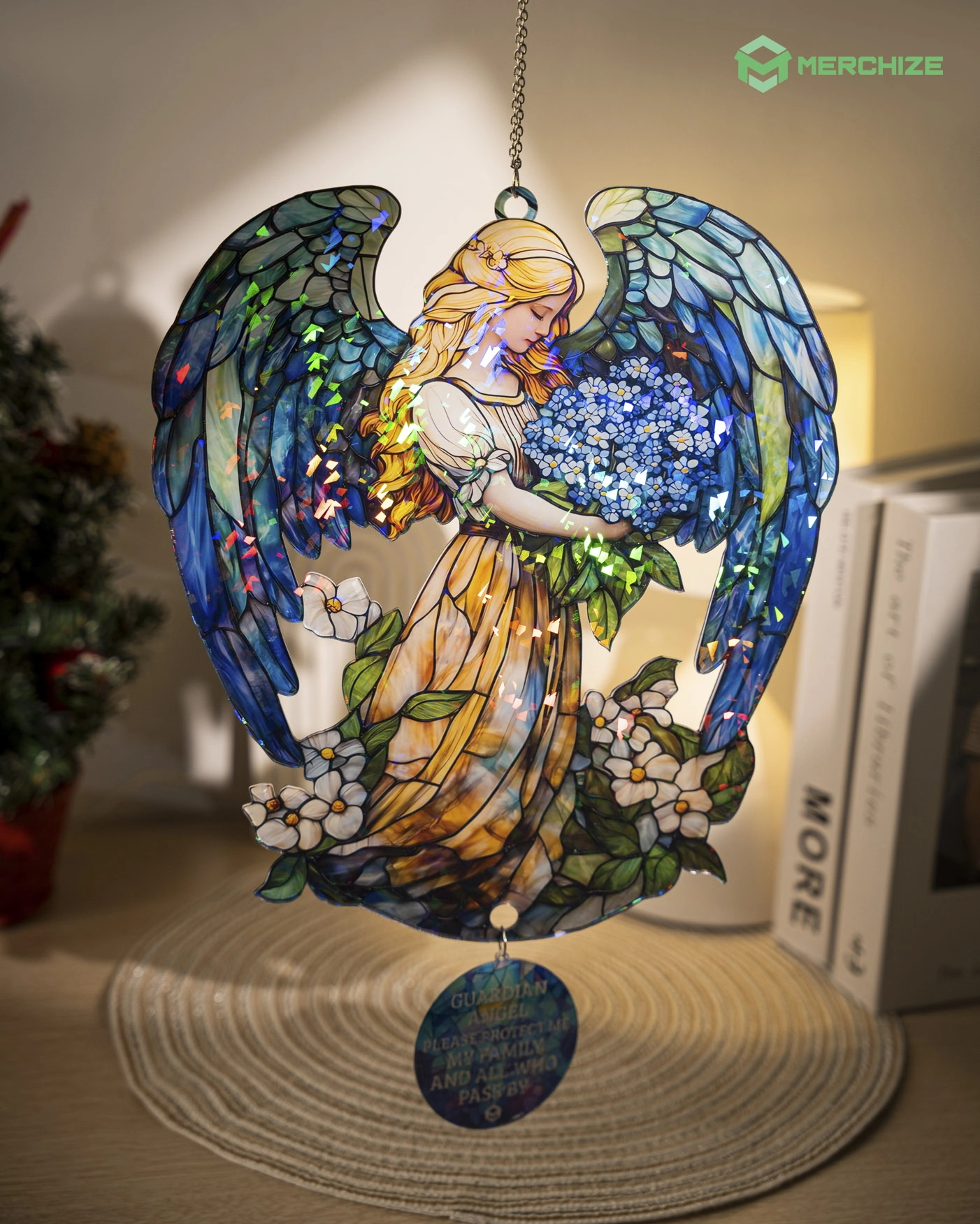  Custom Shape Acrylic Hologram Ornament With Charm 