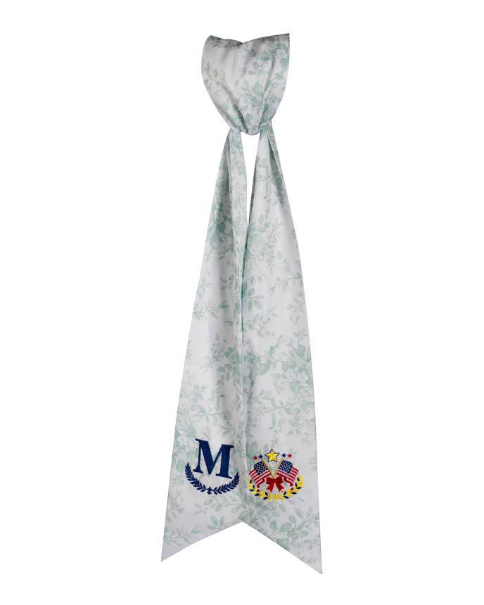 Embroidered Linen Door Wreath Sash
