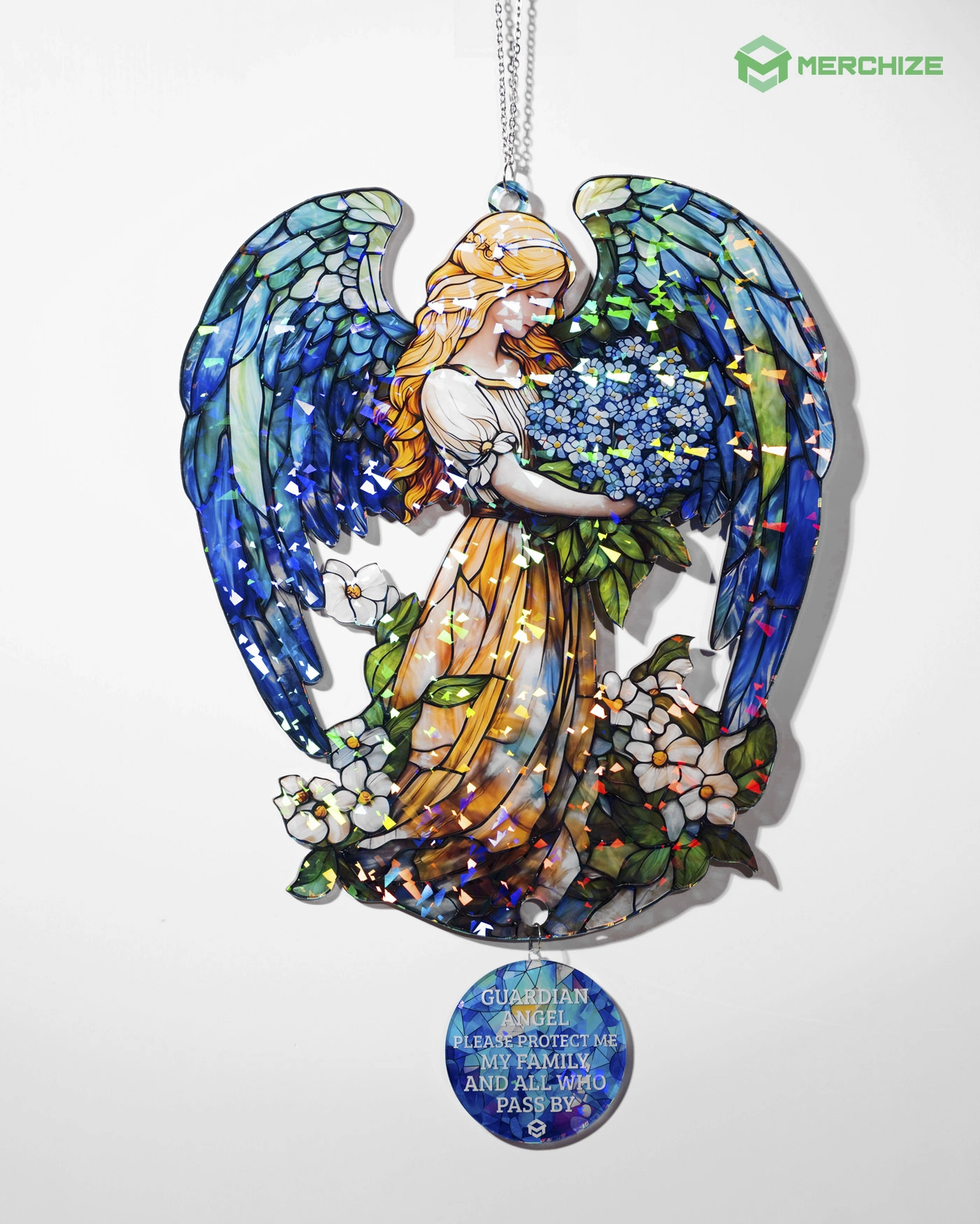  Custom Shape Acrylic Hologram Ornament With Charm 