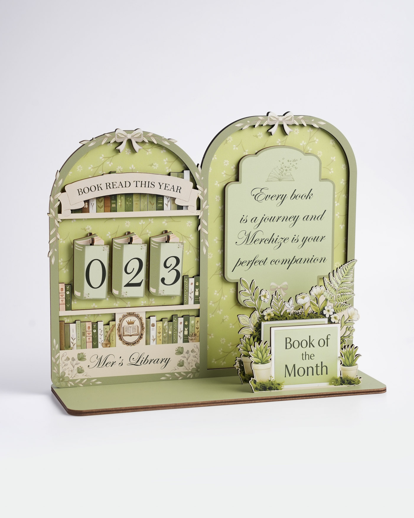 Custom Shape Wood Tracker Sign With Book Holder