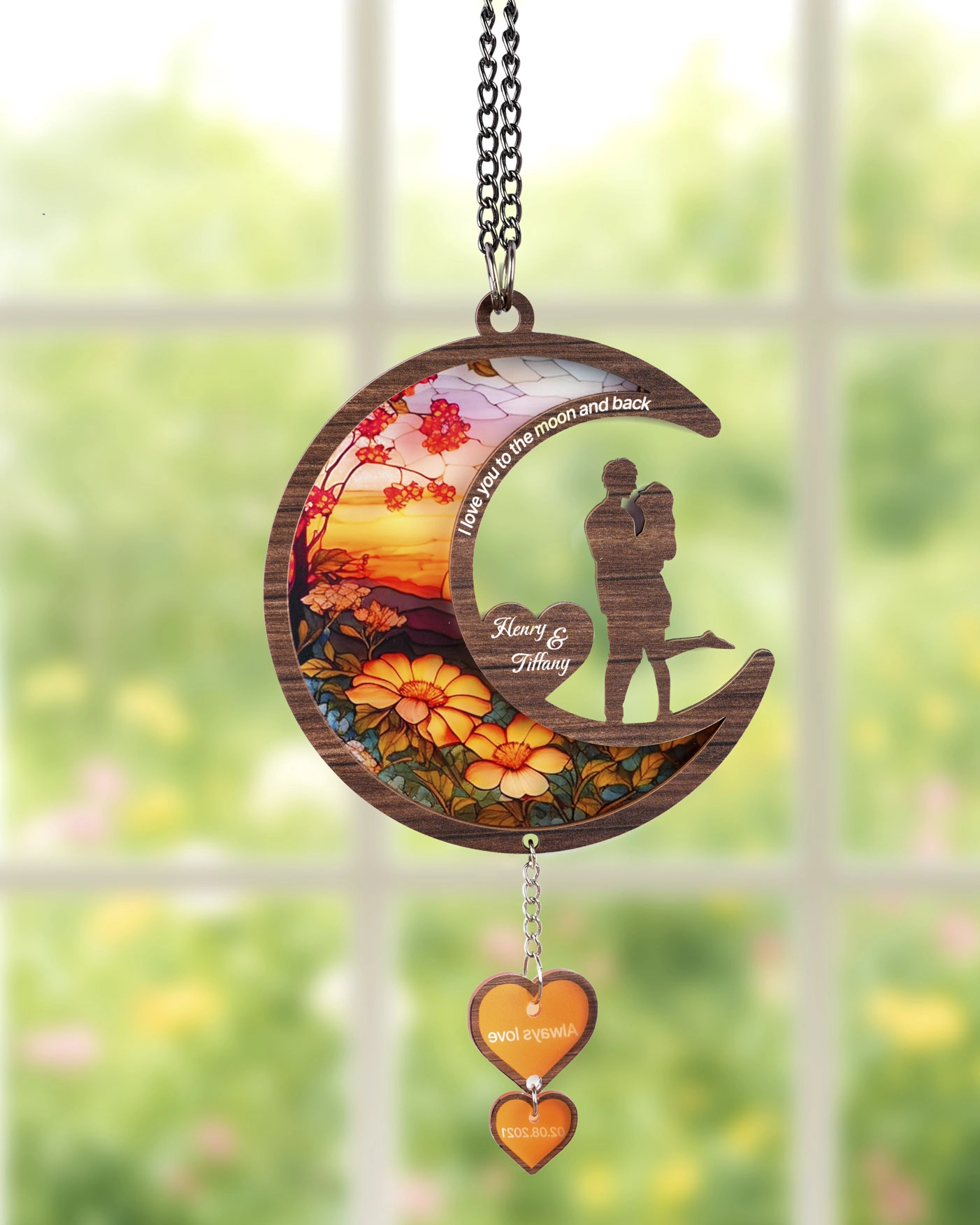 Custom Shape Suncatcher Ornament with Acrylic Pendants