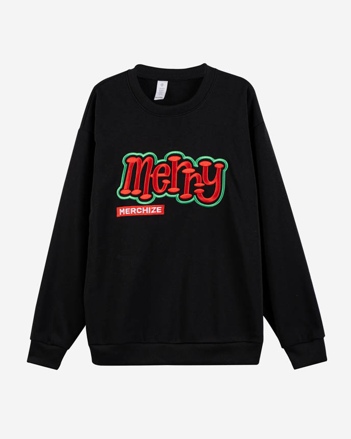 3D Puff Embroidered Lightweight Classic Unisex Sweatshirt 